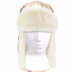 Gold/Cream Faux Fur Trapper Hat - NWT​​​​​​​​​​​​​